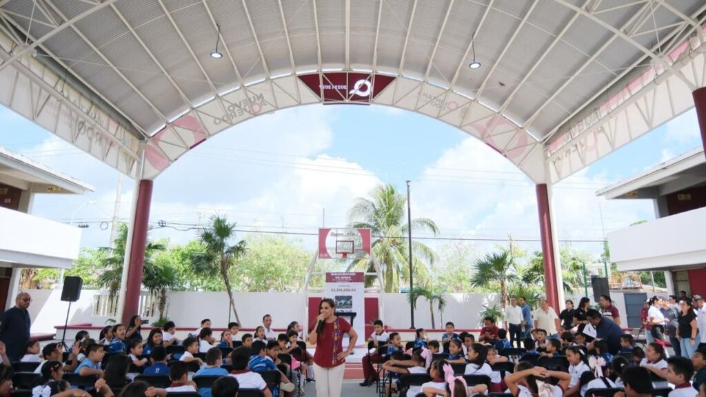 Transformación en Cancún: Estudiantes de la primaria “Amado Nervo” estrenan domo tras 17 años de espera