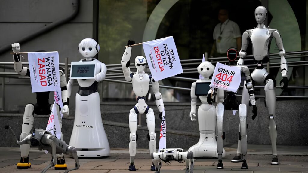 Robots en Varsovia: Marcha por la regulación